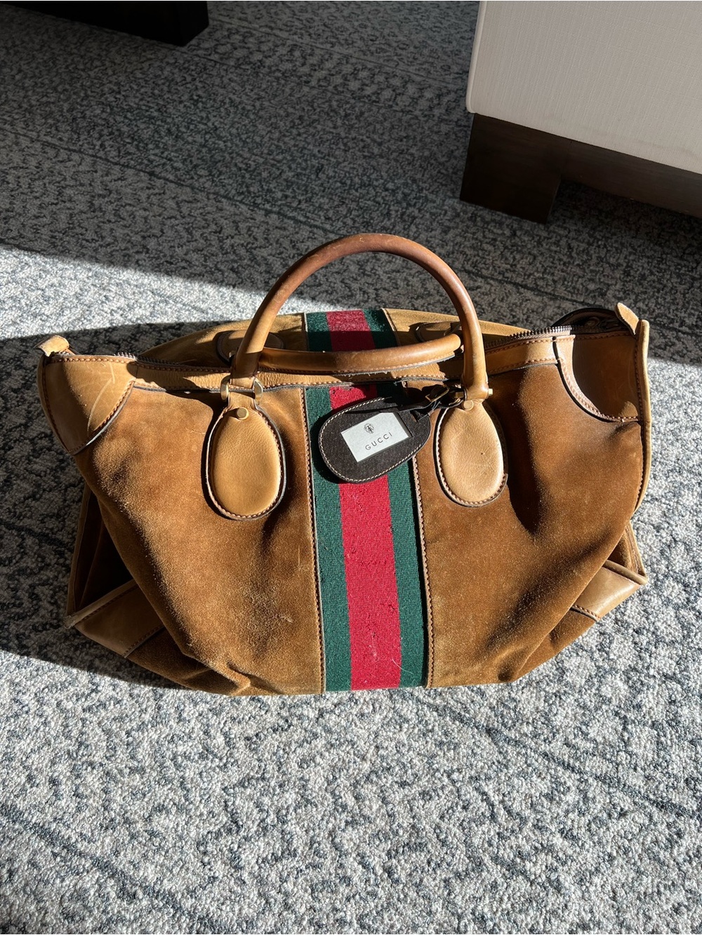 Vintage Gucci Suede Duffle Bag